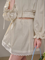 "A Cup of Milk" Relaxed Cotton Trench & Skirt Set