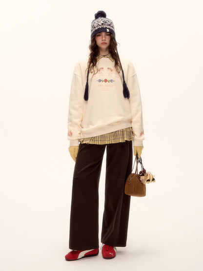 Belted Contrast Stitch Denim Pants