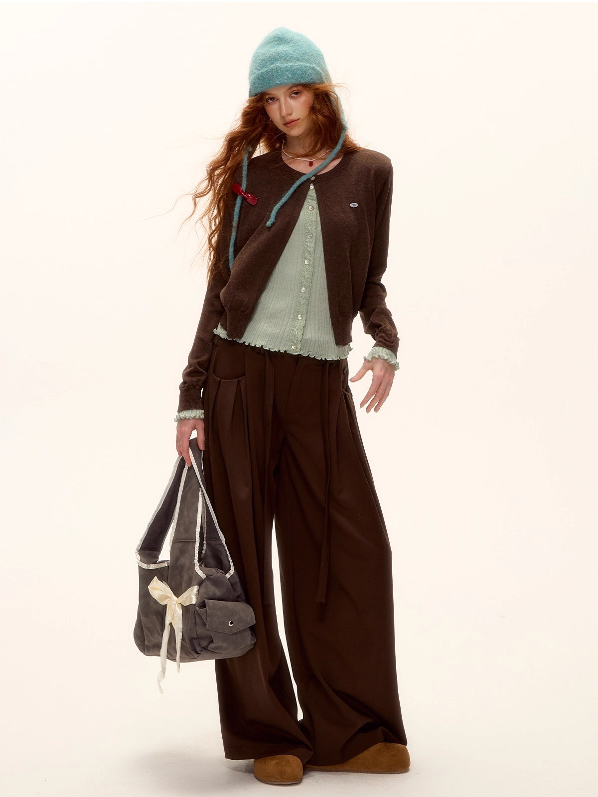 Contrast Layered Knit Cardigan