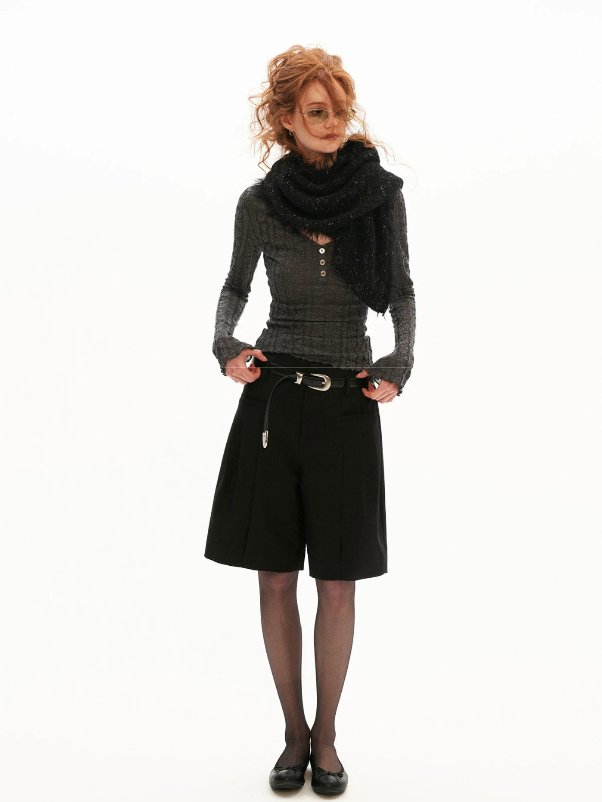 Tailored High Waist Bermuda Shorts