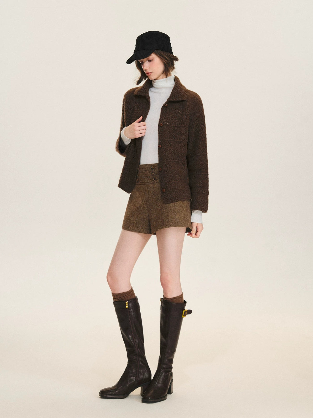 Handcrafted Wool Crochet Collar Cardigan