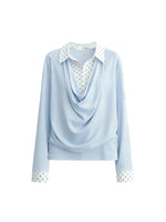 Polka Dot Layered Drape Top