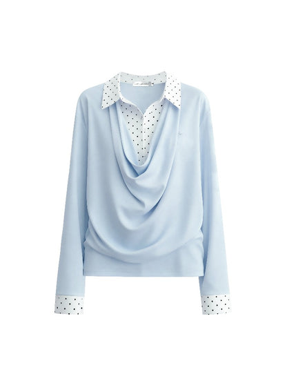 Polka Dot Layered Drape Top