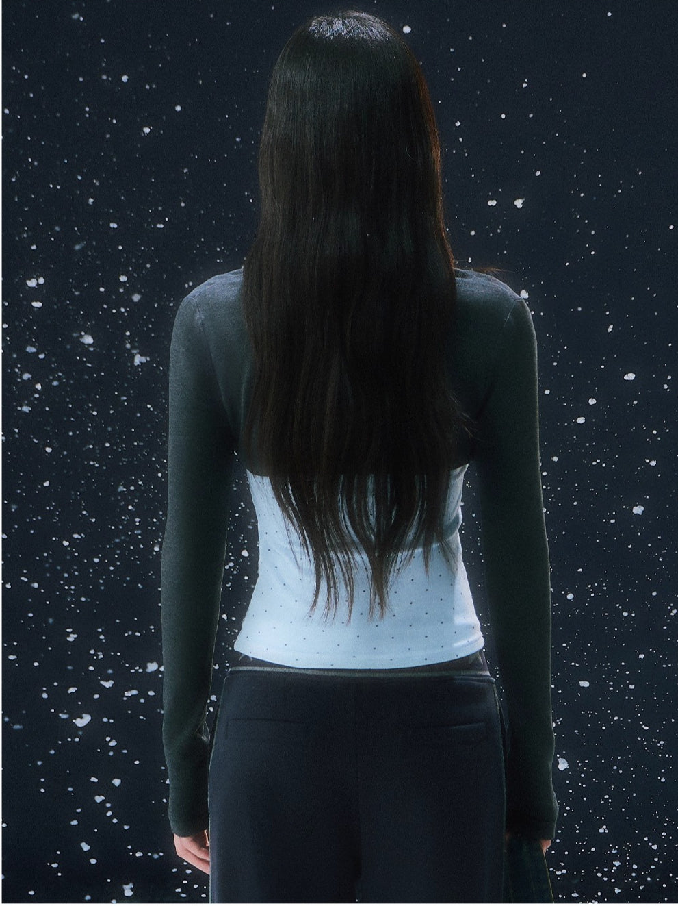 Light Blue Contrast Polka Dot Camisole Set