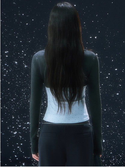 Light Blue Contrast Polka Dot Camisole Set