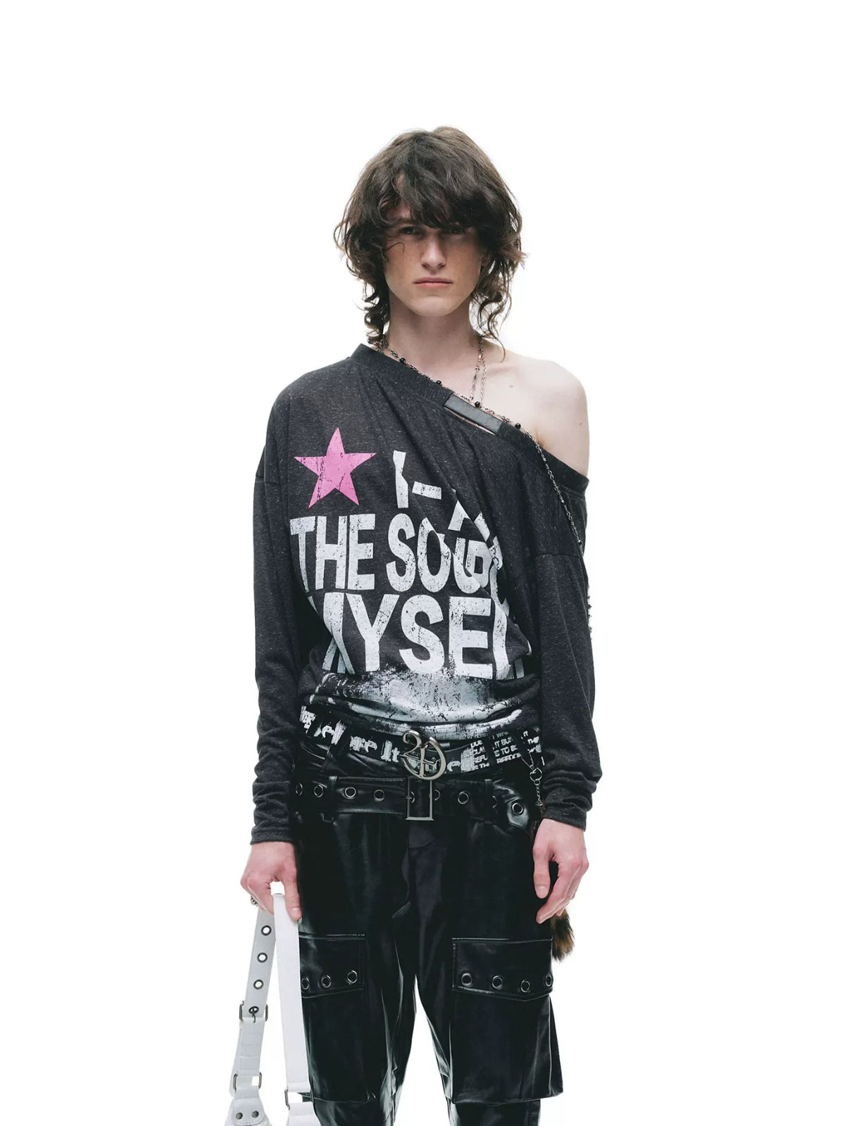 Punk Buckle Asymmetric Tee