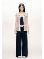 Ruffle Waist Straight Leg Sweatpants