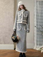 Galaxy Embroidered Wool Tweed Coat & Skirt Set