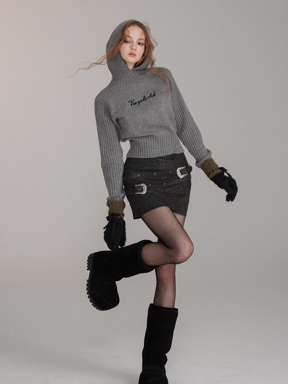 Hooded Rib-Knit Wool Pullover