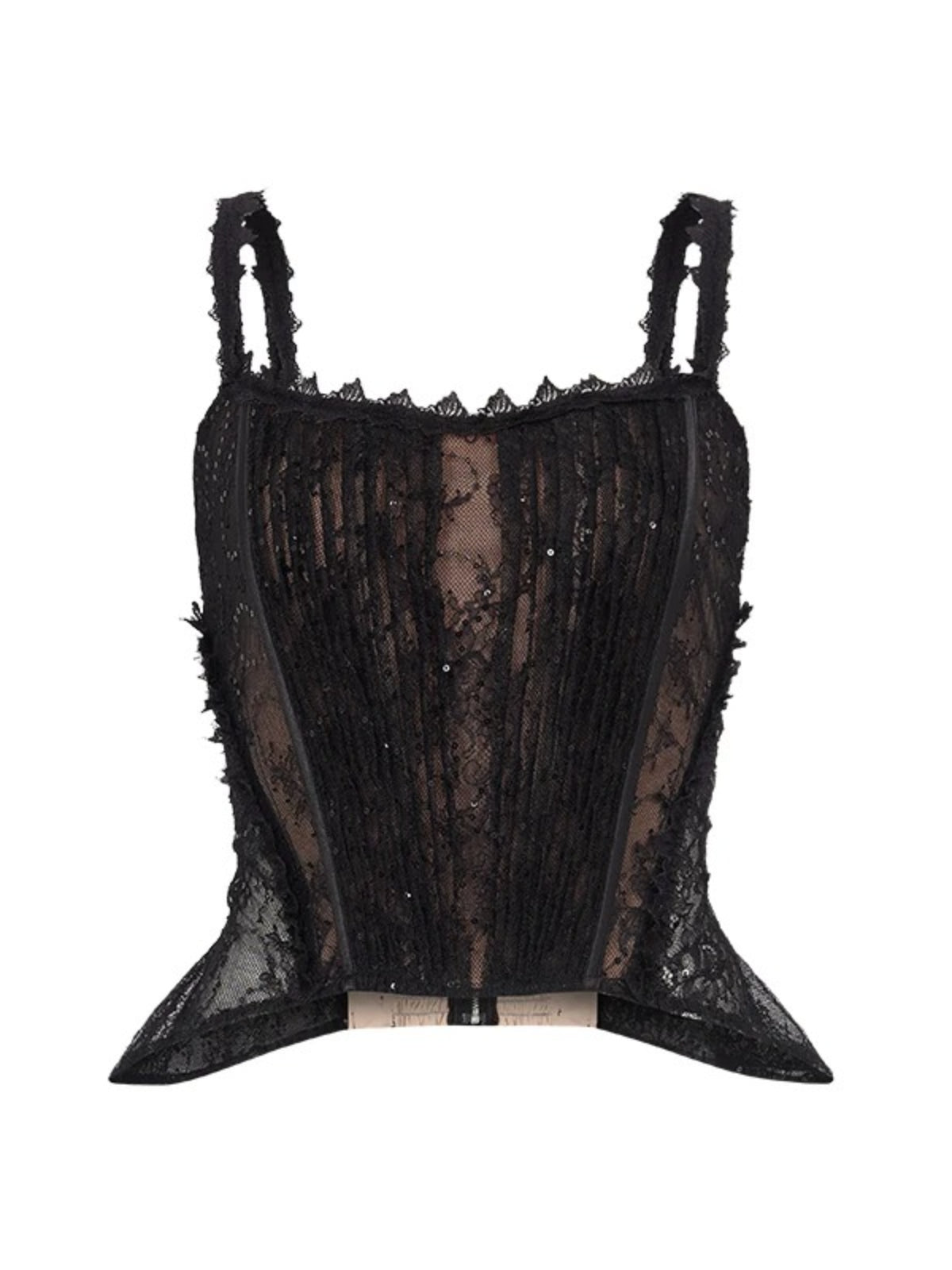 Lace Panel Corset Cami Top