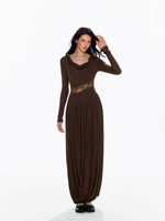Tencel Wool Lace Waist Knit Dress