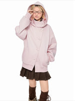Hooded Wool Blend Jacket