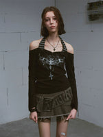 Punk Rivet Halter Neck Top