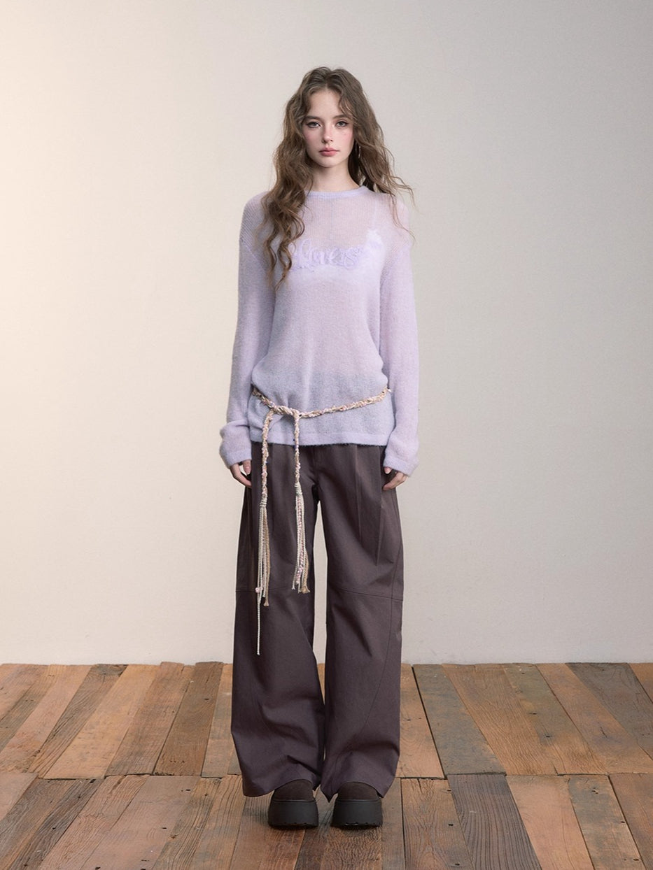 Pleated Double-Buckle Wide Pants