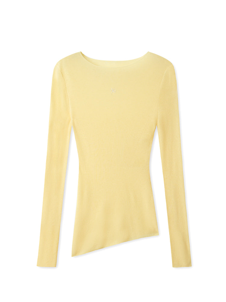 Wool Thin Crew-neck Long-sleeve Top