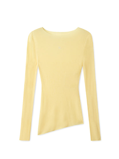 Wool Thin Crew-neck Long-sleeve Top