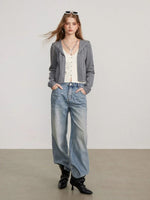 Contrast Collar Layered Knit Sweater