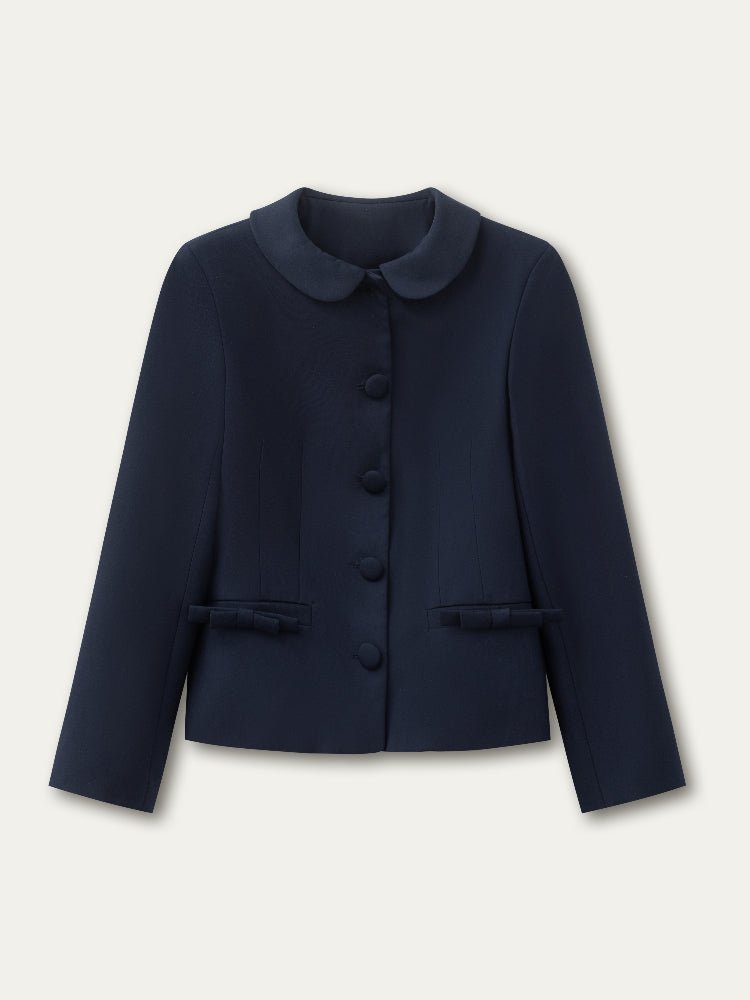 Navy Blue College-style Suit