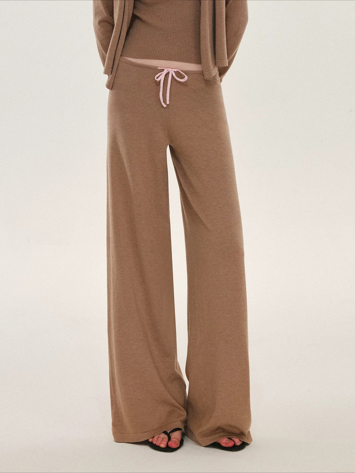 Contrast Wool Blend Three-Piece Set