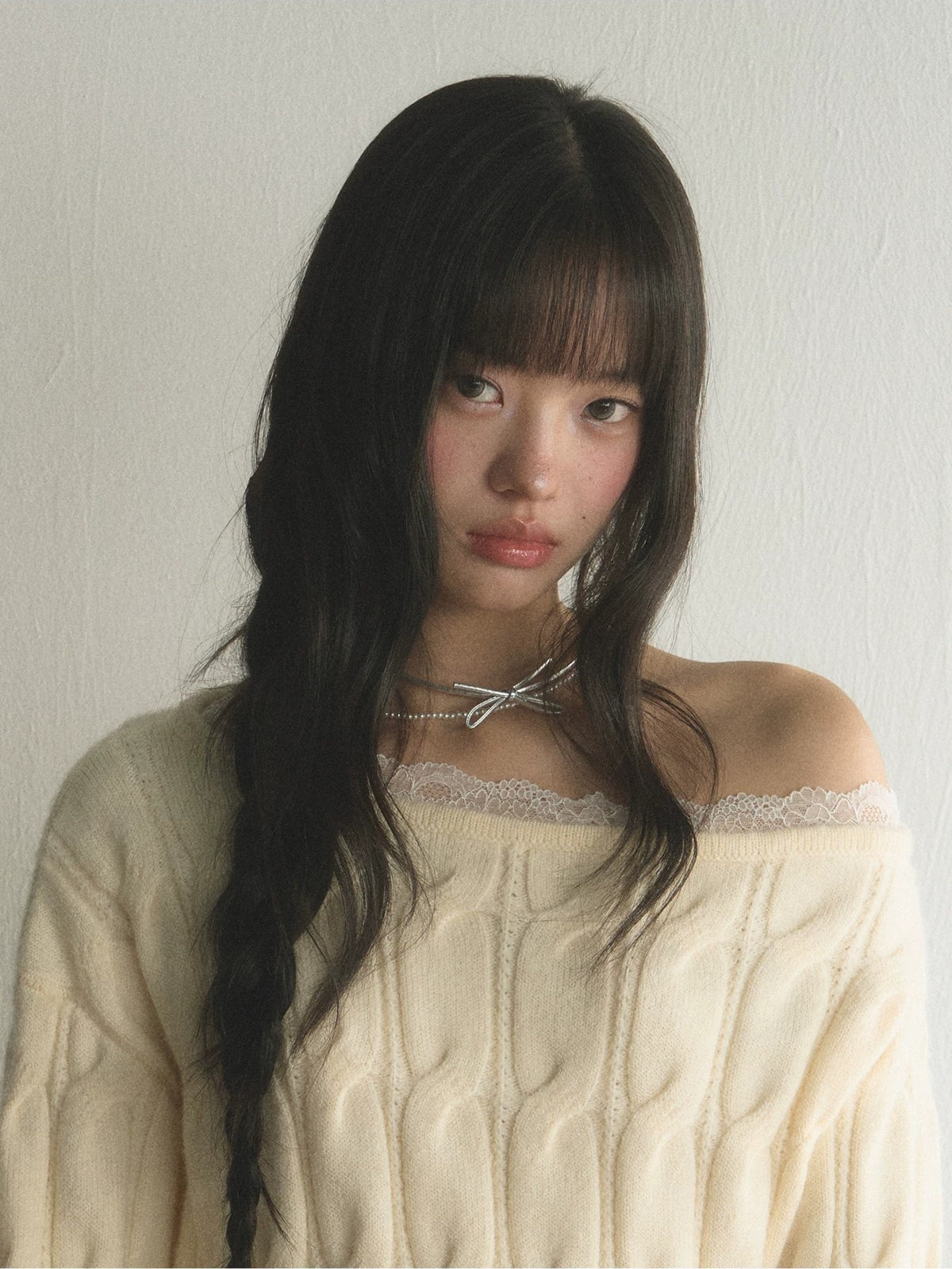 Off Shoulder Knit Sweater