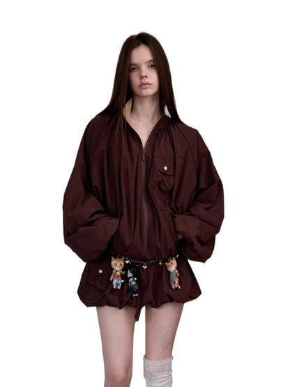 Patchwork Utility Hooded Jacket &amp; Skirt Set