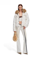 Polar Cotton Eco Fox Fur Collar Denim Jacket