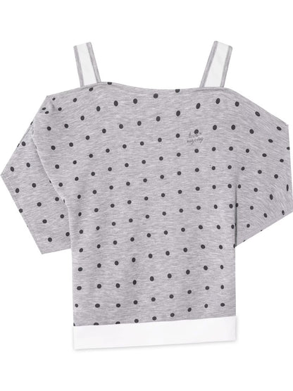 Polka Dot Contrast Top