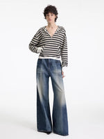 Laser Wash Straight Jeans