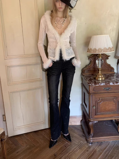 Washed High Waist Flare Jeans