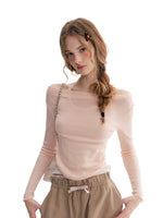 Off Shoulder Knit 2-in-1 Top