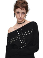 Cross Stud Off-Shoulder Dress