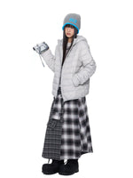 Plaid Waist A-Line Skirt