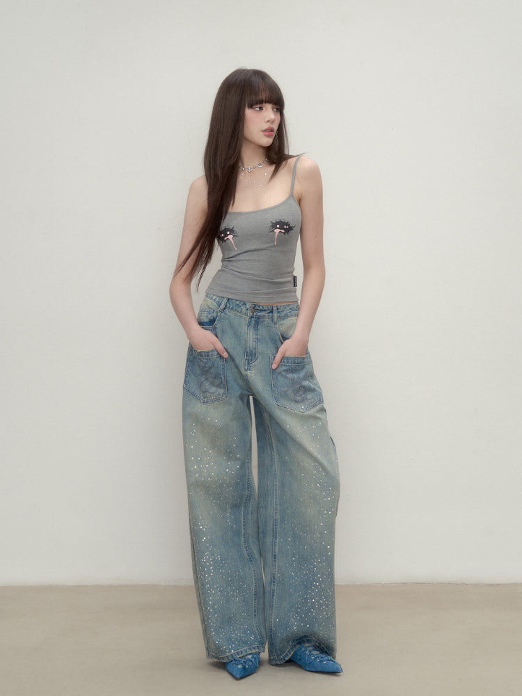 Fun Big Eye Tear Drop Tank Top