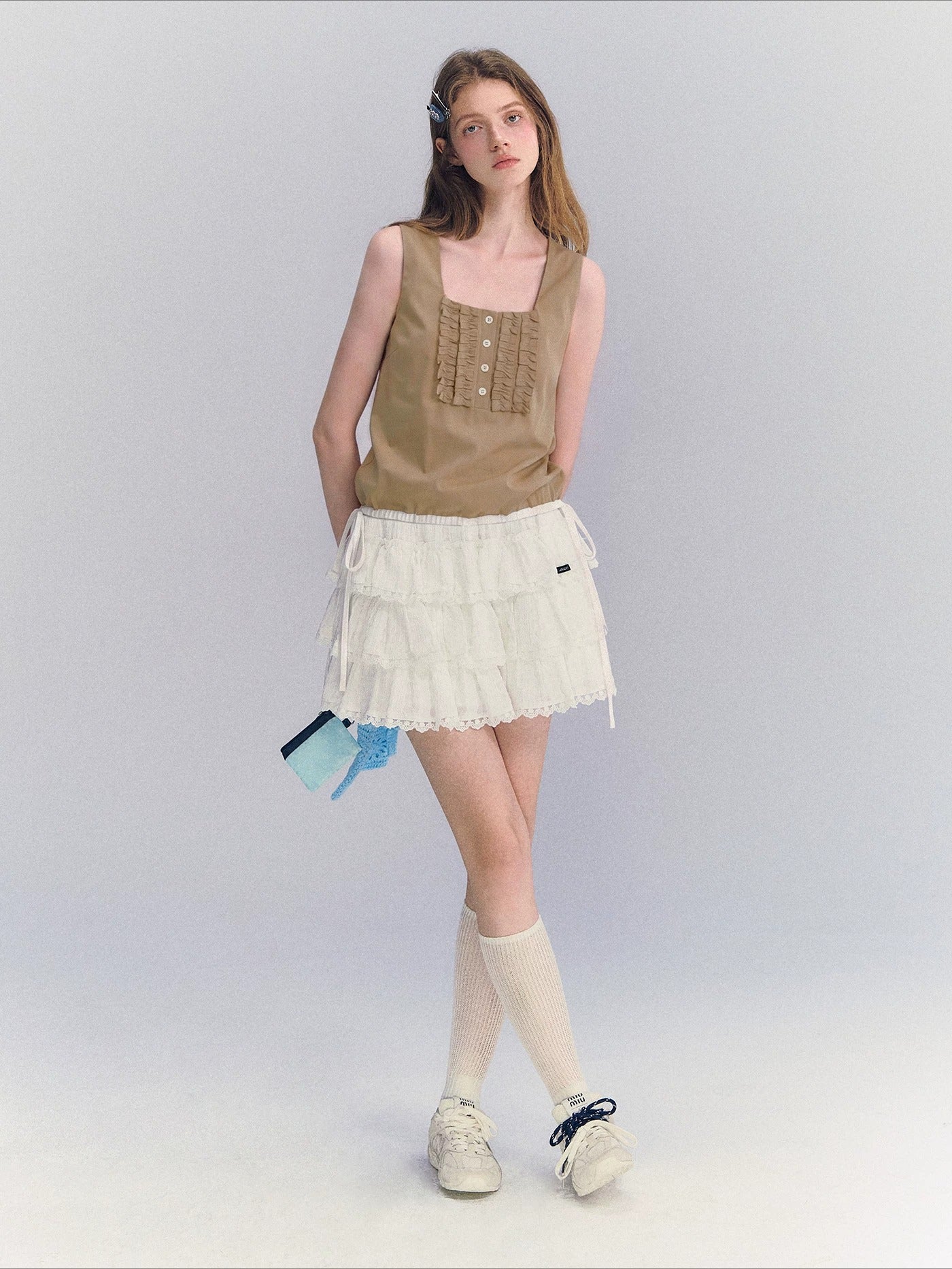 Ruffle Drawstring Tank