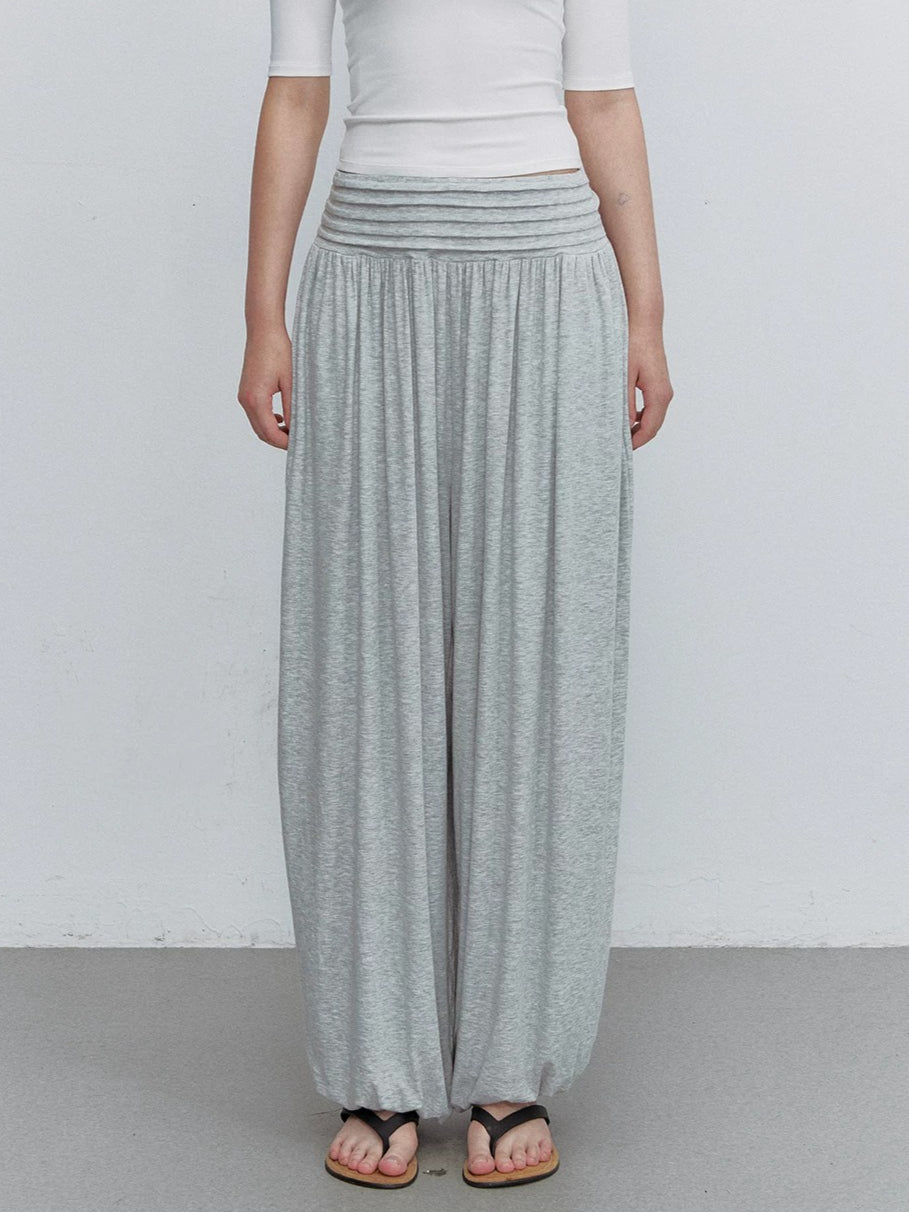 Brown &amp; Gray Pleated Jogger Pants