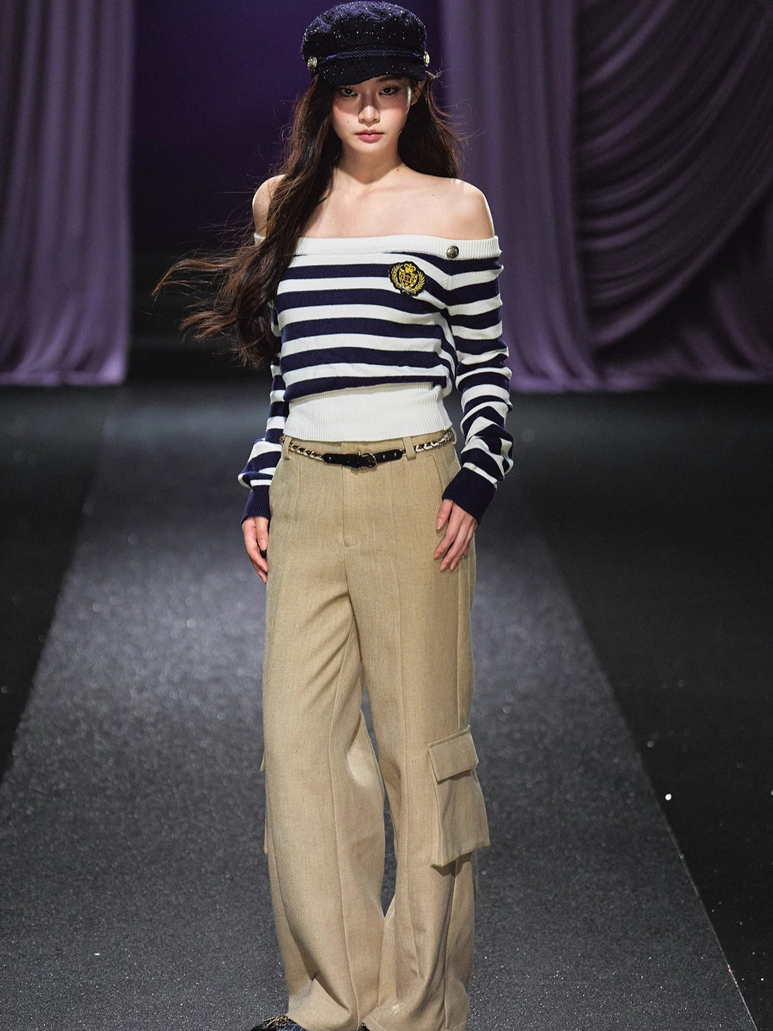 Belted Utility Wide-Leg Trousers