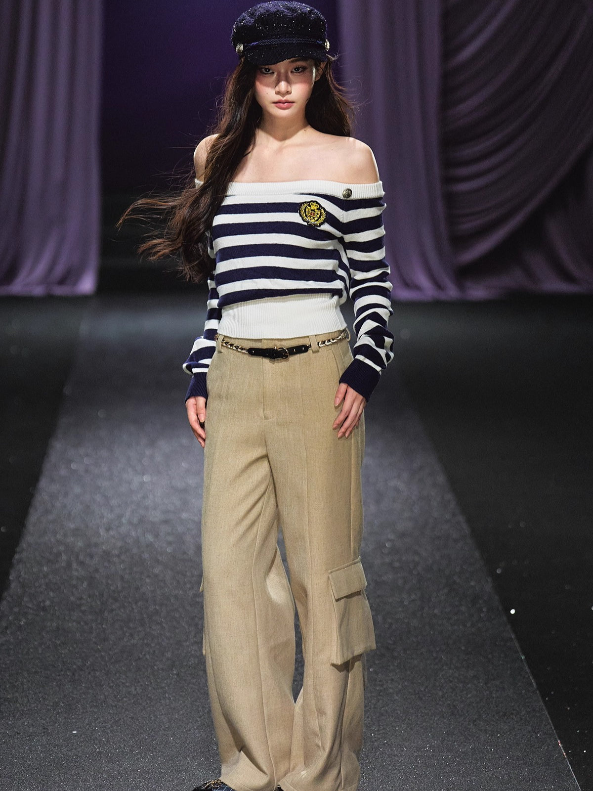 Belted Utility Wide-Leg Trousers