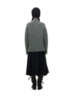 Vintage Stand Collar Knit Cardigan