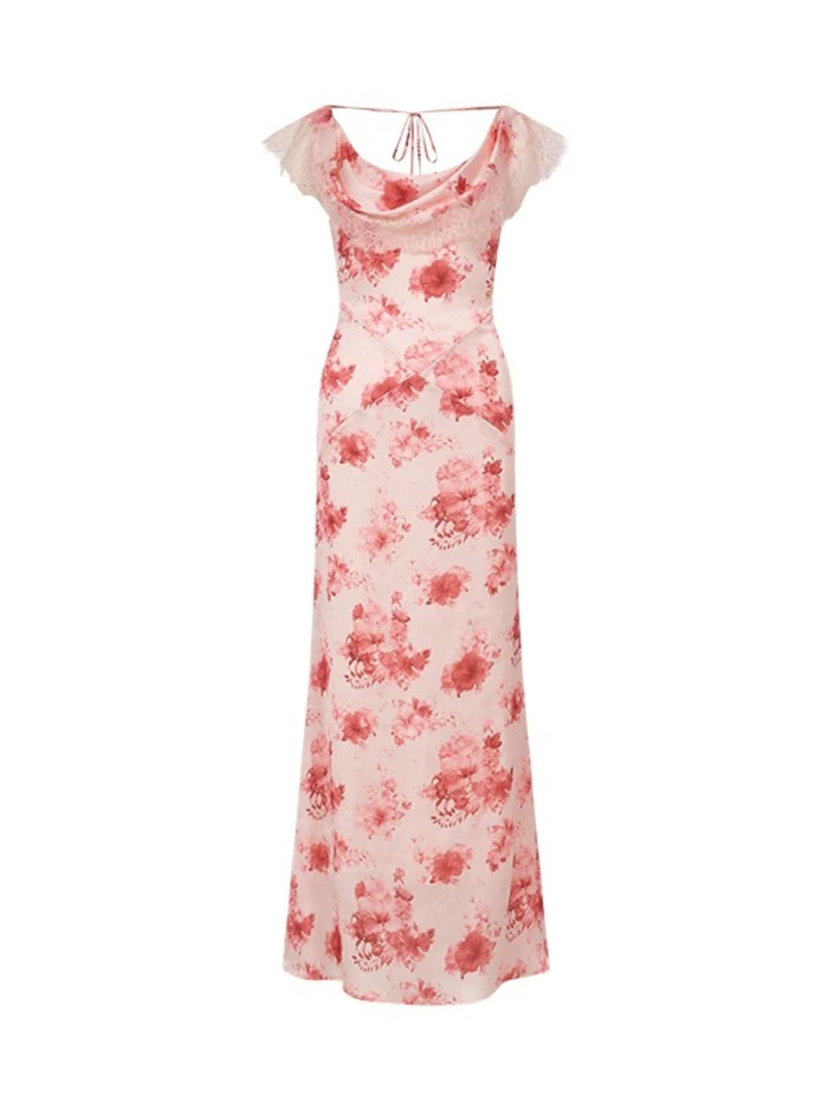 Floral Print Satin Mermaid Dress