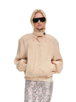 Lyocell Stand Collar Cocoon Jacket