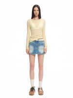 Wool Thin Crew-neck Long-sleeve Top