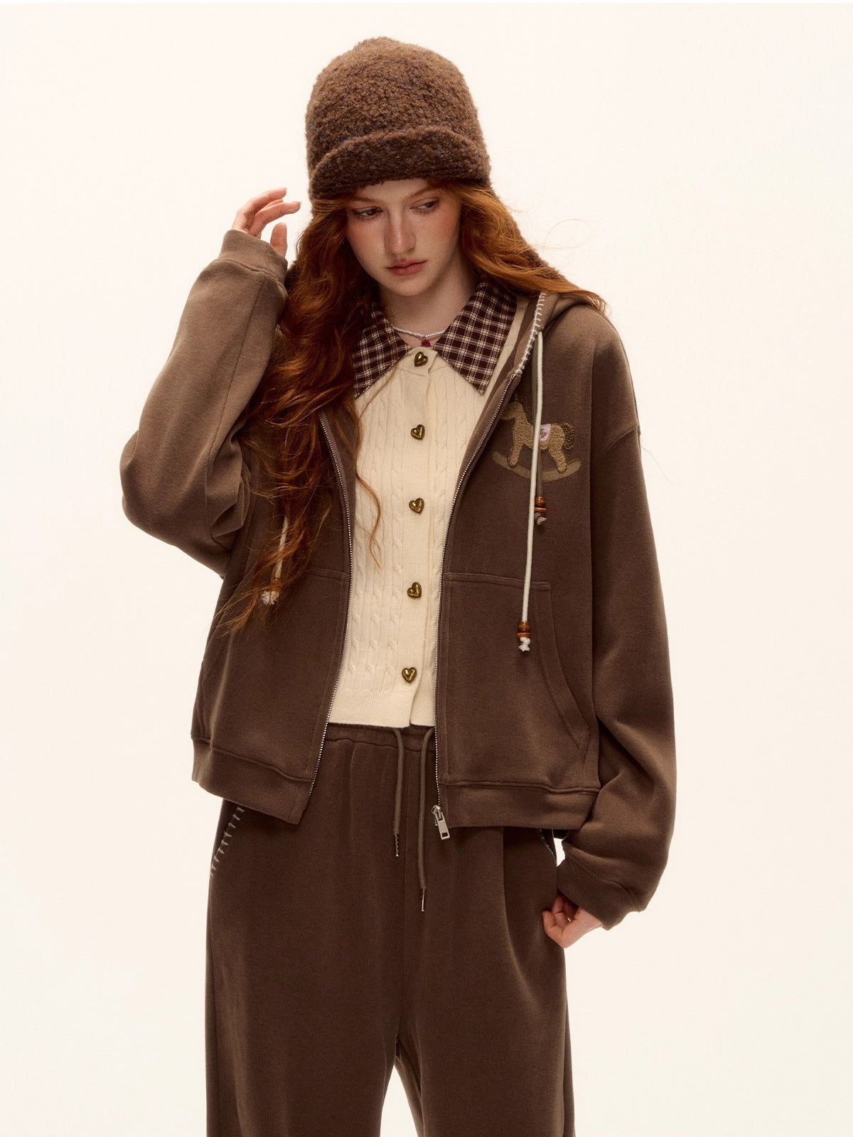 Pony Beaded Hoodie Set