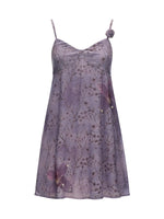 Purple Floral Strap Mini Dress