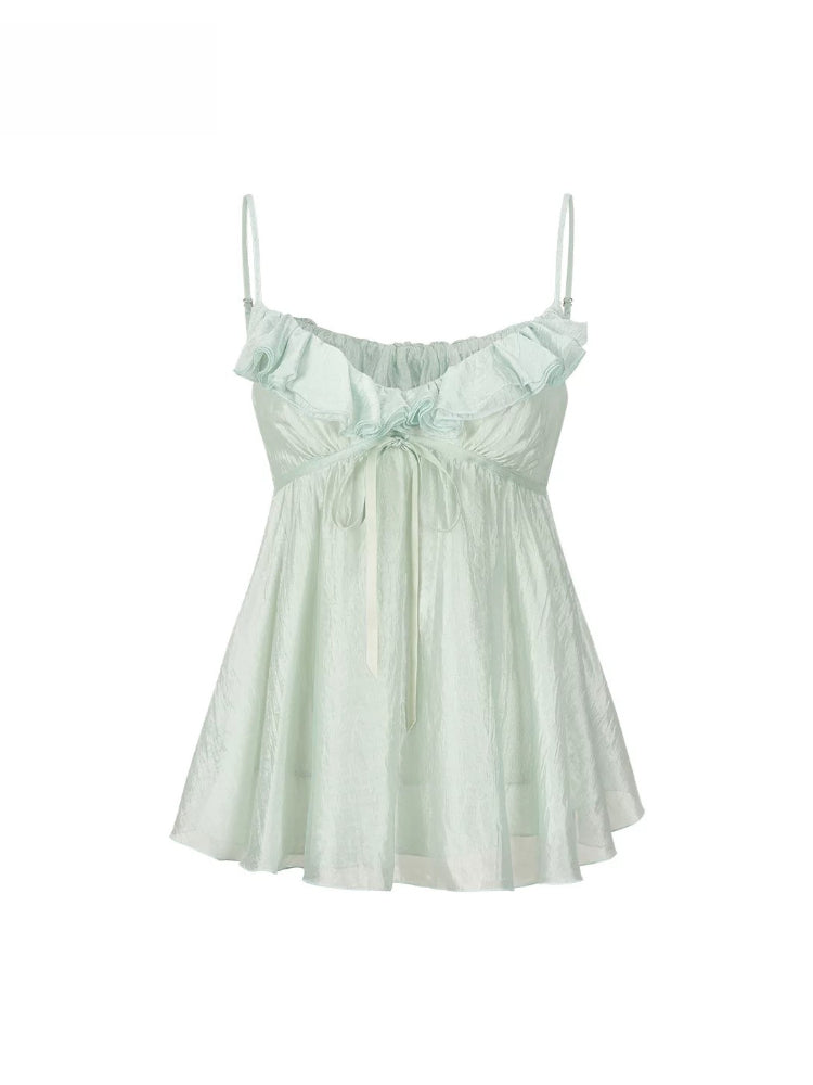 Ruffle Acetate Cami Top