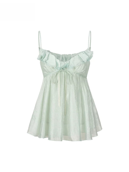 Ruffle Acetate Cami Top