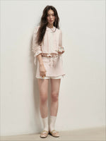 Pink Lace Shirt Skort Set