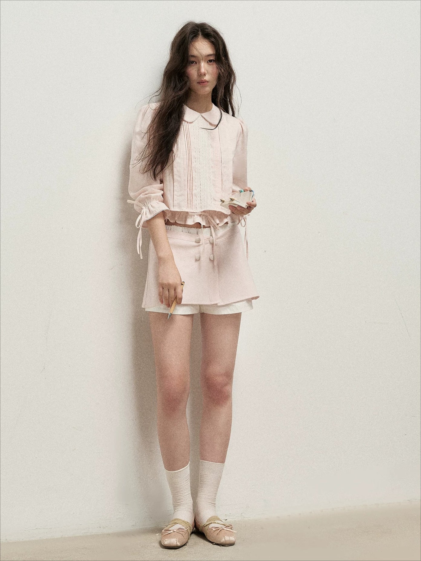 Pink Lace Shirt Skort Set