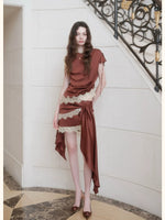 Irregular Satin Two Piece Set
