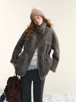 Gray & Brown Reversible Moto Jacket