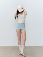 Mesh Panel V-Neck T-shirt